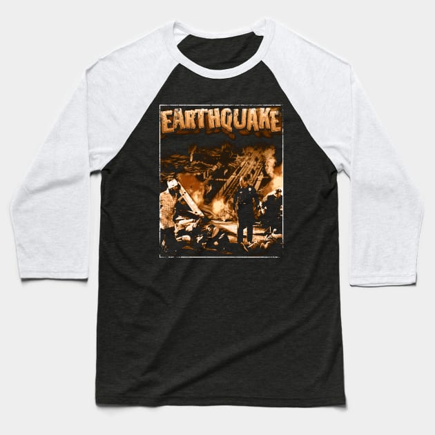 When the Ground Trembles Disaster Strikes in Earthquakes Baseball T-Shirt by GodeleineBesnard